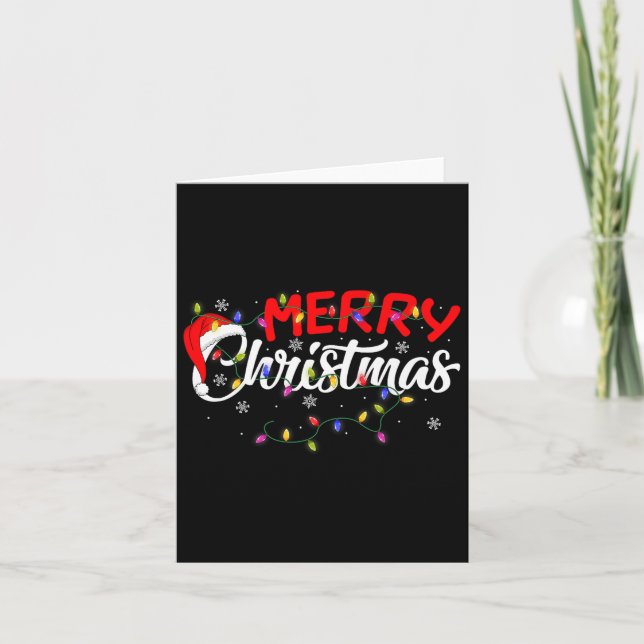 Carte Merry Christmas Lights Xmas Family Funny Christmas (Devant)