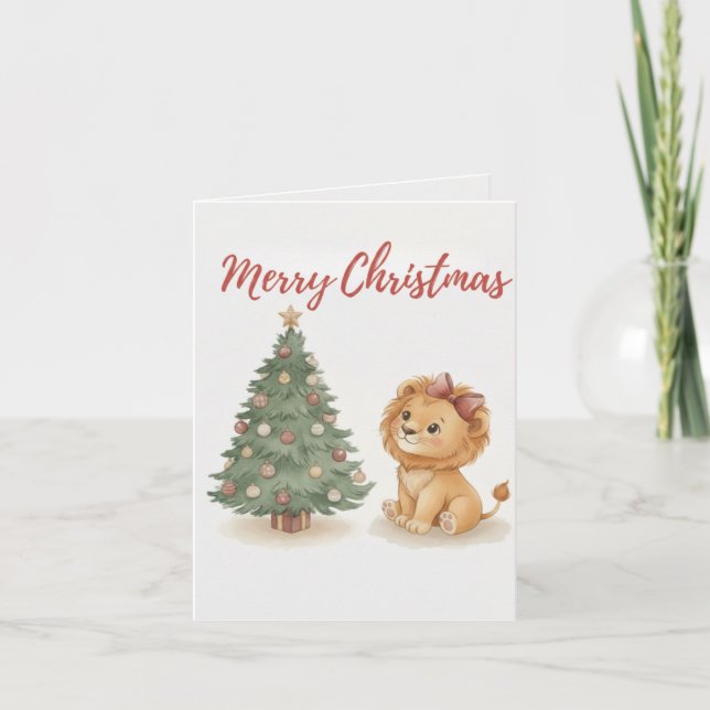 Carte Merry Christmas Lion Card Tradition Treasures (Devant)