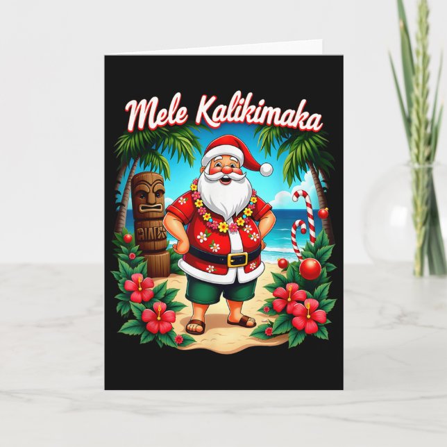 Carte Merry Christmas Mele Kalikimaka Trocal Hawaiian Sa (Devant)