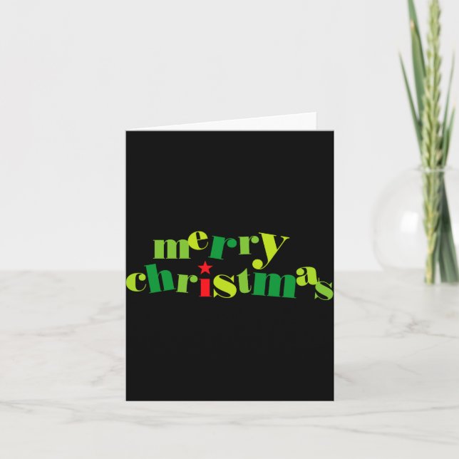 Carte Merry Christmas Modern Tygraphy  (Devant)