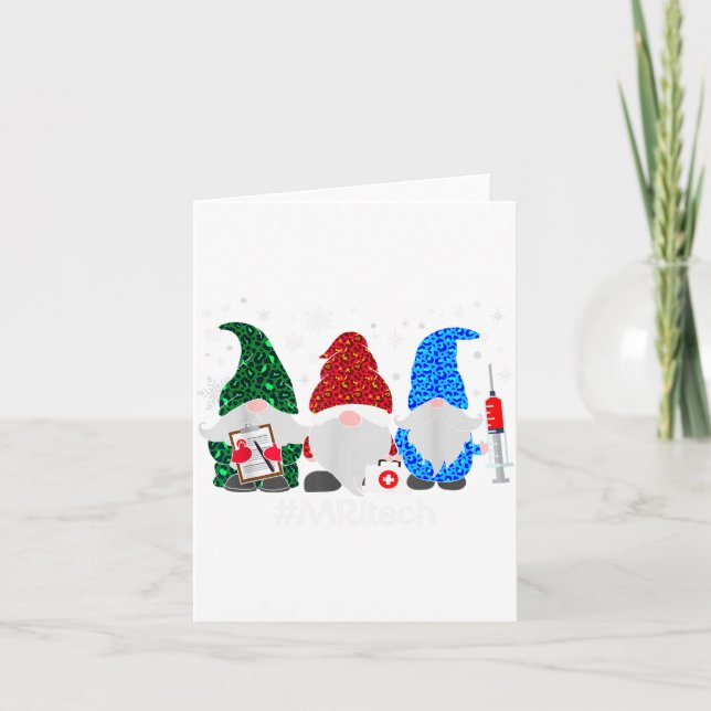 Carte Merry Christmas Mri Tech Gnomes Cute Xmas Leopard  (Devant)