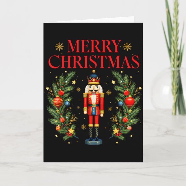 Carte Merry Christmas Nutcracker Ballet Festive Xmas Men (Devant)