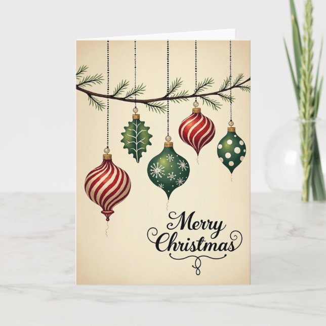 Carte Merry Christmas Ornaments Greeting Card (Devant)