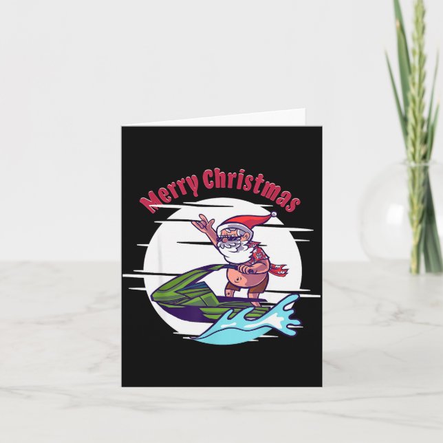 Carte Merry Christmas Santa Jet Ski Watersrts  (Devant)