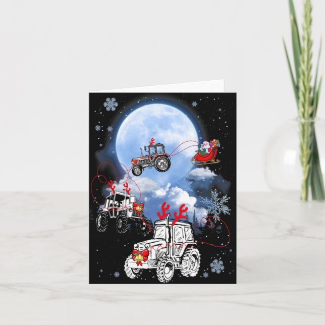 Carte Merry Christmas Santa Ride Truck Sleigh Xmas Paj T (Devant)