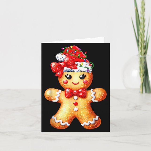 Carte Merry Christmas Shirt Gingerbread Santa Pajamas Gi (Devant)