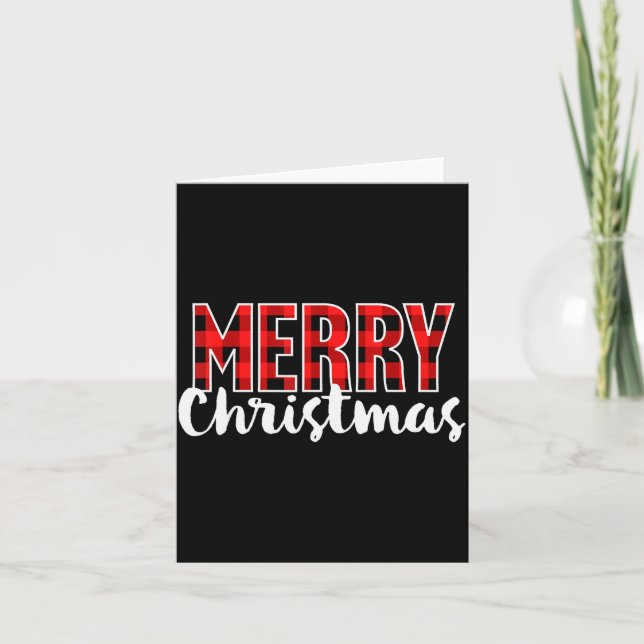 Carte Merry Christmas Shirt Women Men Kids Red Buffalo P (Devant)