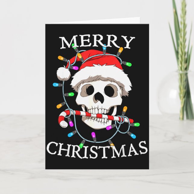 Carte Merry Christmas Skull Skeleton Men Women  (Devant)
