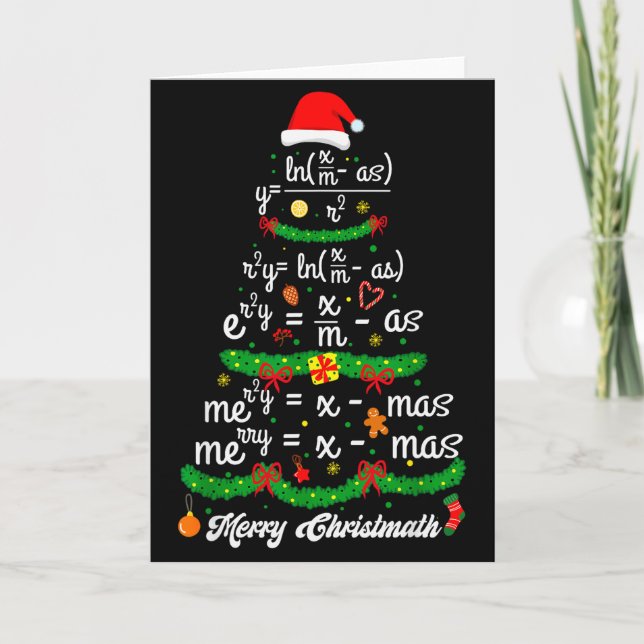 Carte Merry Christmas Tree Math Teacher Xmas Tee Merry C (Devant)