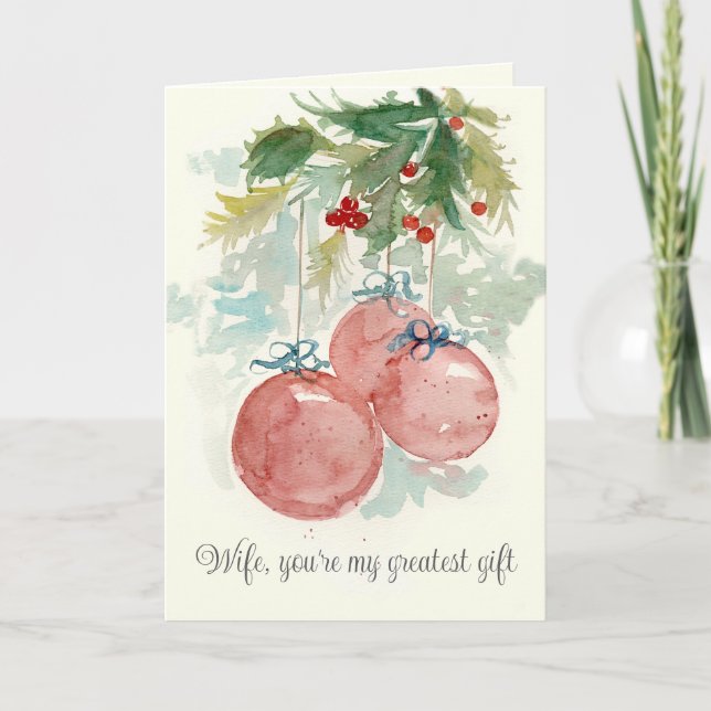 Carte Merry Christmas Wife Greatest Gift Ornaments (Devant)