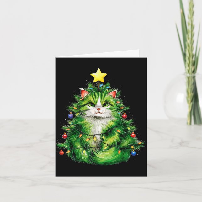 Carte Merry Christmas With This Funny Christmas Tree Cat (Devant)
