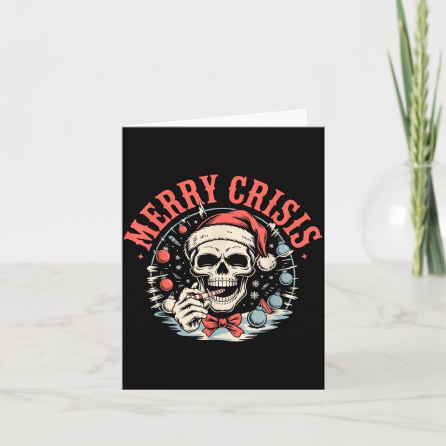 Carte Merry Crisis Dark Humor Sarcastic Christmas Goth P (Devant)