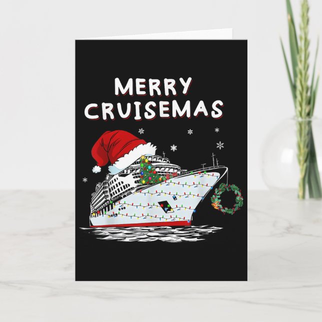 Carte Merry Cruisemas Cruise Ship Santa Hat Christmas Ho (Devant)