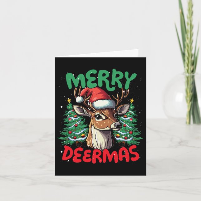 Carte Merry Deermas Funky Christmas Duck Lover (Devant)