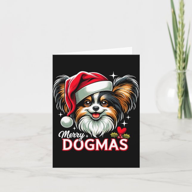 Carte Merry Dogmas Christmas Pallon Dog Santa Hat Xmas C (Devant)
