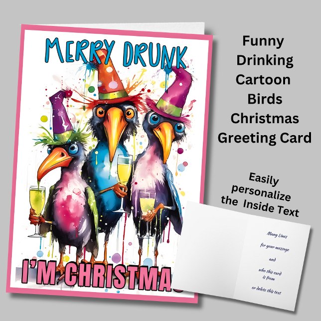 Carte Merry Drunk Je suis Noël, Salutation drôle (Créateur téléchargé)