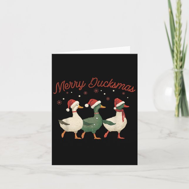 Carte Merry Ducksmas Funny Christmas Festive Ducks À Sa (Devant)