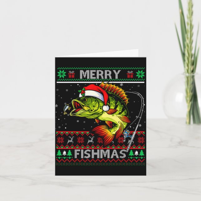 Carte Merry Fishmas B Fish Fishing Christmas Ugly Xmas  (Devant)