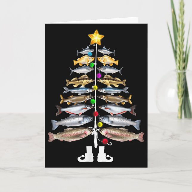 Carte Merry Fishmas Christmas Tree Funny Fishing  (Devant)