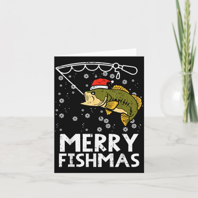 Carte Merry Fishmas Fish Fishing Xmas Christmas Dad Men  (Devant)