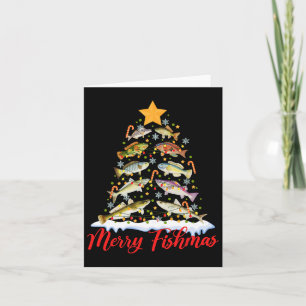 Carte Merry Fishmas Funky Christmas Tree Lights Fish Fis