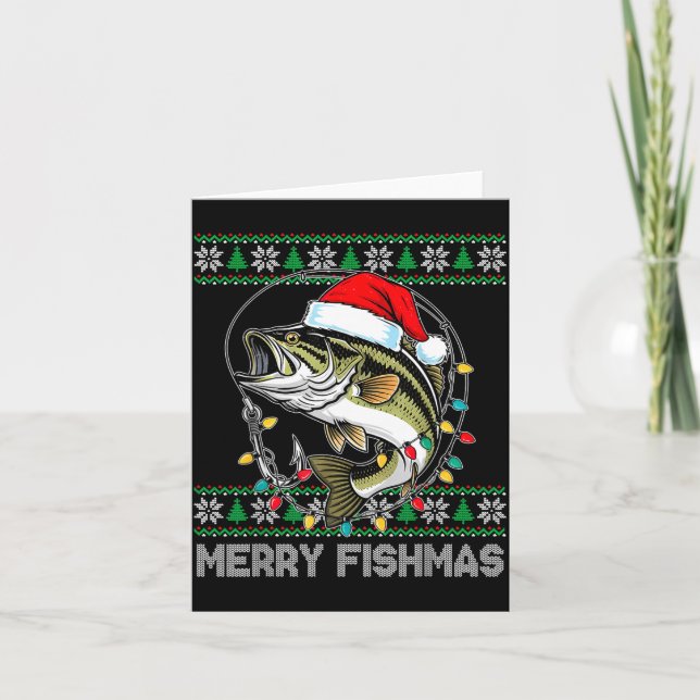 Carte Merry Fishmas Funny B Fishing Christmas For Women  (Devant)