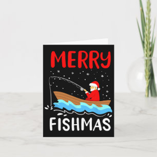 Carte Merry Fishmas Funny Noël Père Noël Pêche
