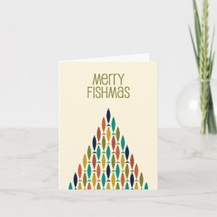 Carte Merry Fishmas Funny Poisson de Noël du milieu du s