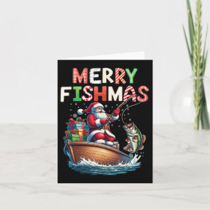 Carte Merry Fishmas Père Noël Pêcheurs amoureux Drôle Pê