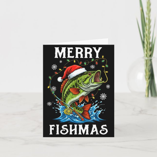 Carte Merry Fishmas Santa Fishing Lovers Funny Fisherman (Devant)