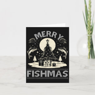 Carte Merry Fishmas Ugly Sweater - Funny Noël