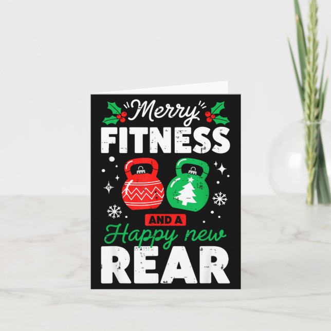 Carte Merry Fitmas And A Happy New Rear Christmas Fitnes (Devant)