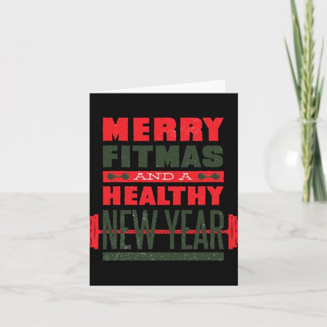 Carte Merry Fitmas And Happy New Rear Fitness Funny Xmas (Devant)