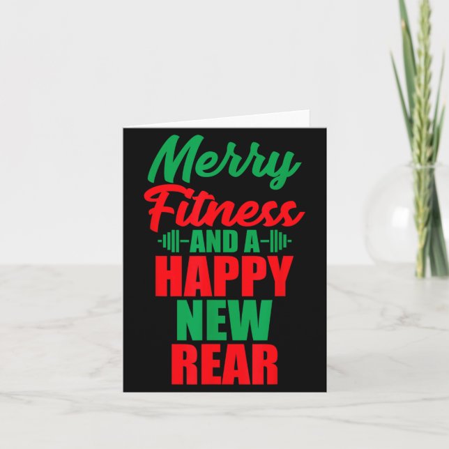 Carte Merry Fitness And A Happy New Rear Funny Christmas (Devant)