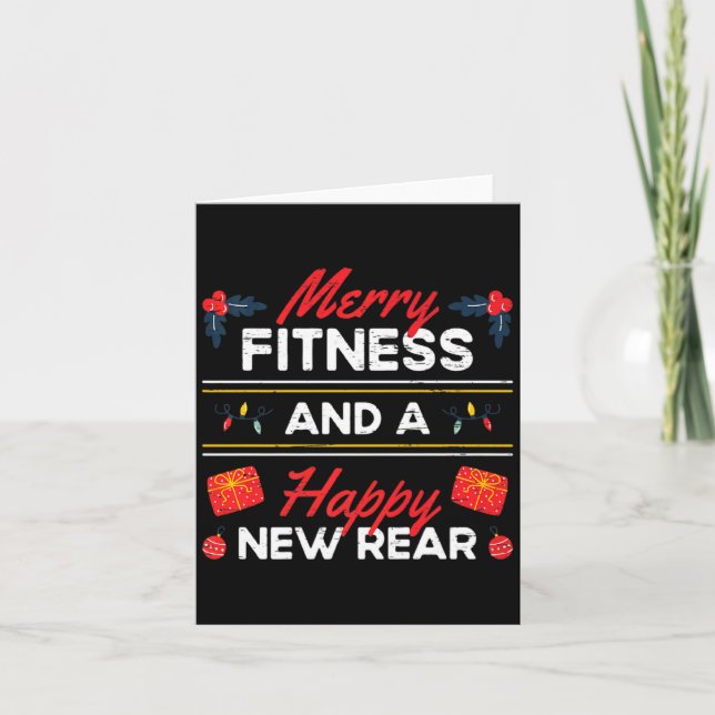 Carte Merry Fitness And A Happy New Rear Workout Xmas Ch (Devant)