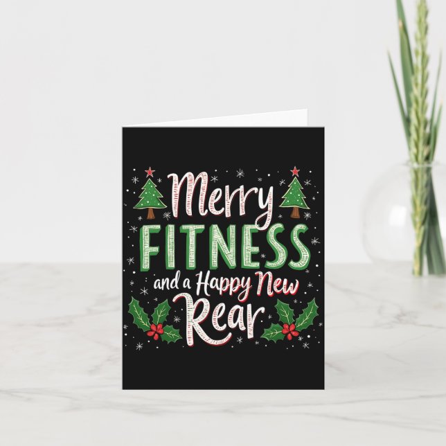 Carte Merry Fitness And Happy New Rear Bodybuilding Xmas (Devant)