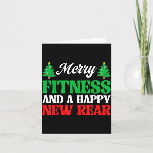 Carte Merry Fitness Happy New Rear Workout Christmas  (Devant)