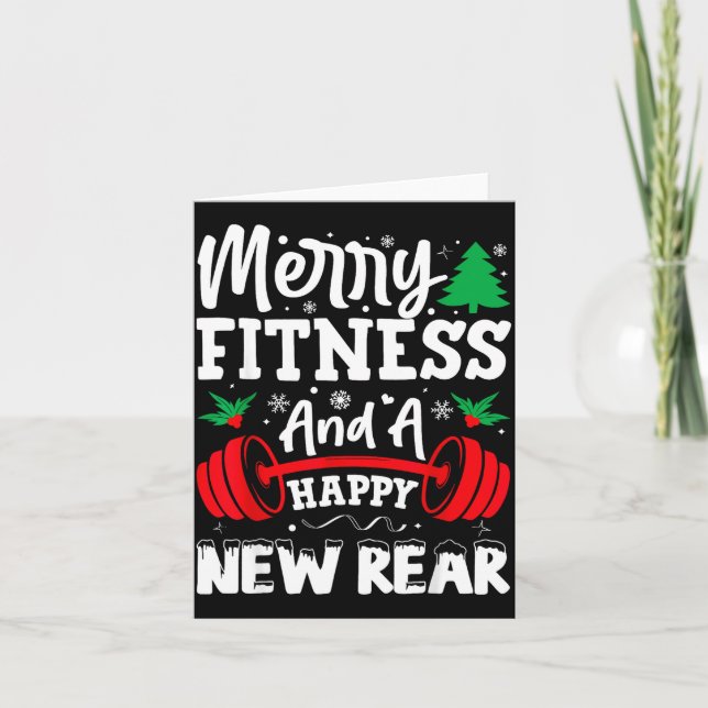 Carte Merry Fitness Happy New Rear Workout Christmas  (Devant)