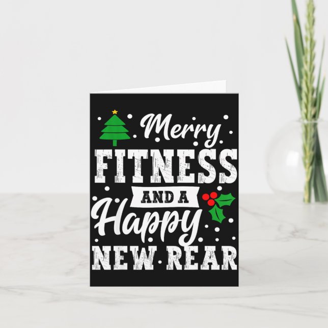 Carte Merry Fitness Happy New Rear Workout Christmas Gym (Devant)