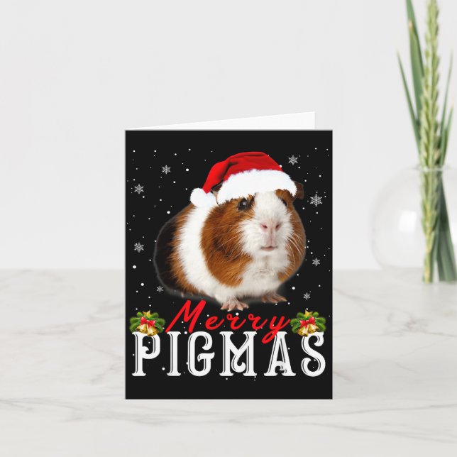 Carte Merry Gmas Face Mask Funny Guinea G Christmas Sant (Devant)