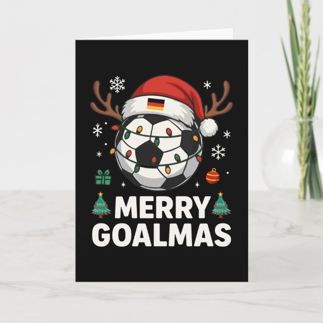 Carte Merry Goalmas - Funny Soccer Christmas (Devant)
