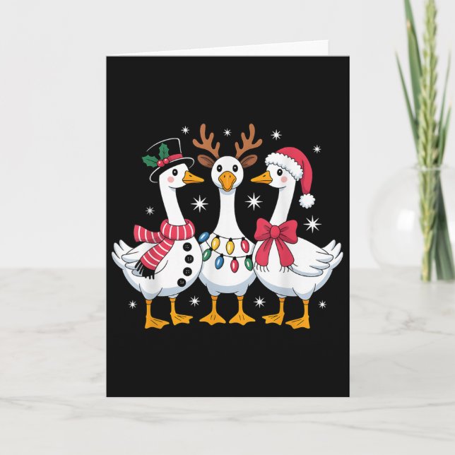 Carte Merry Goosemas Christmas Silly Goose Xmas Lights M (Devant)