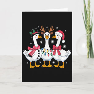 Carte Merry Goosemas Noël Silly Goose Xmas Lumières M