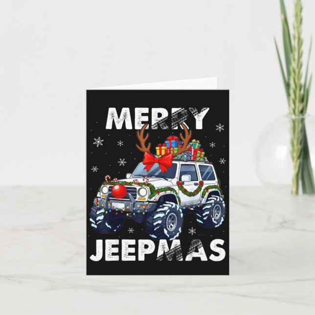 Carte Merry Jeepmas Ugly Light Reindeer Christmas  (Devant)