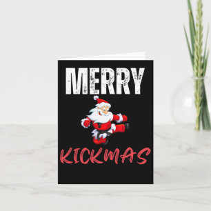 Carte Merry Kick-mas Funny Noël Père Noël Karate