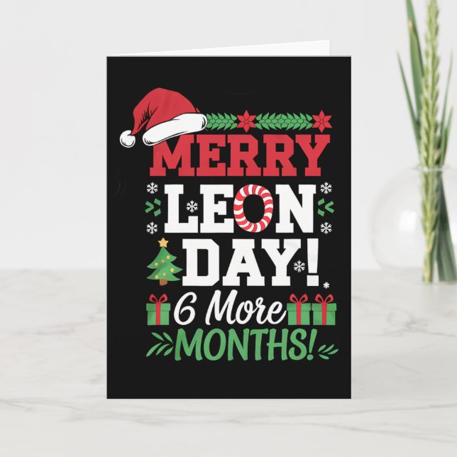Carte Merry Leon Day Noel Ckwards Funny Christmas Counte (Devant)