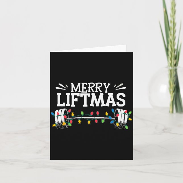 Carte Merry Liftmas Weightlifter Fitness  (Devant)