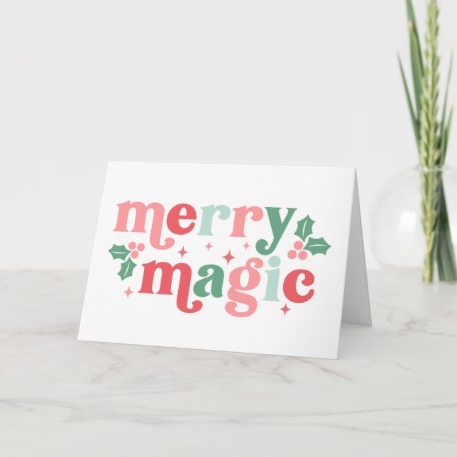 Carte Merry Magic - Colorée Typographie de vacances (Devant)