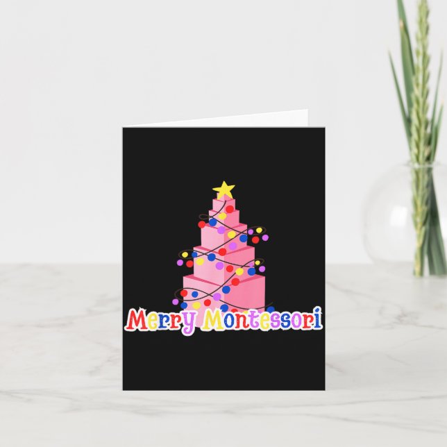 Carte Merry Montessori Nk Tower Christmas Tree Teacher S (Devant)