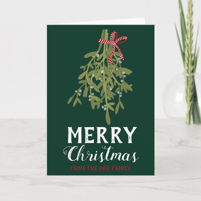 Carte MERRY NOËL Mistletoe Botanique Cuisine artisanale (Devant)